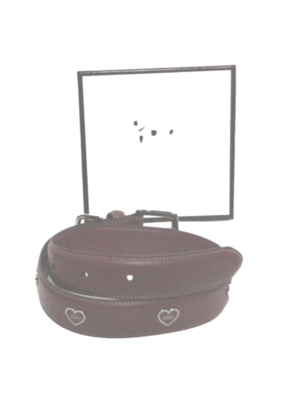 Coach Leather Charm Dog Collar with Heart Enamel Accents SV/Amethyst Sz L NIB!